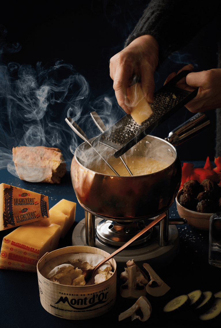 Ensembles à fondue : viande, fromage & chocolat
