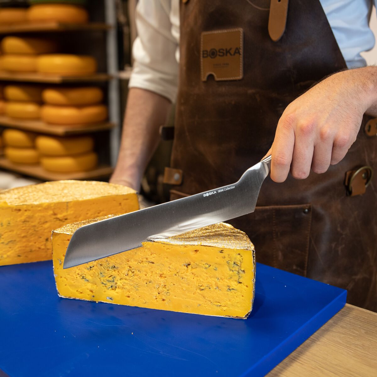 Couteau à Fromage à Pâte Mi-dure, Bleu 210 mm