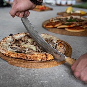 Equipement professionnel cuisine - %category_name% : Couteau à pizza /  viande - Jumbo - Manche bois - 250 mm - Lot de 6