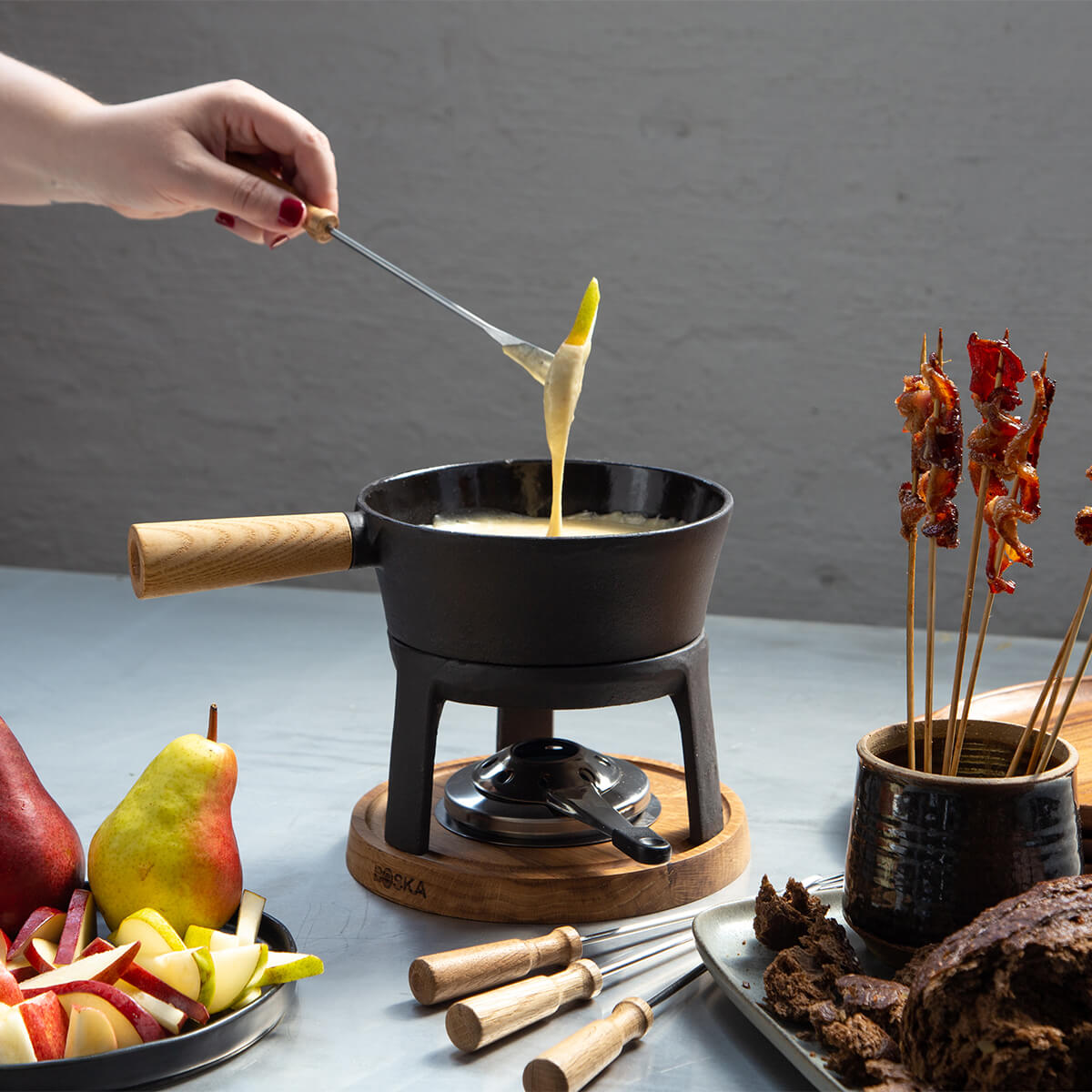 Boska Brûleur à fondue et pâte acier inoxydable – Maison Truffe AG